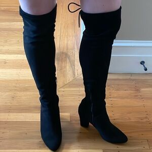 Over the knee black boots